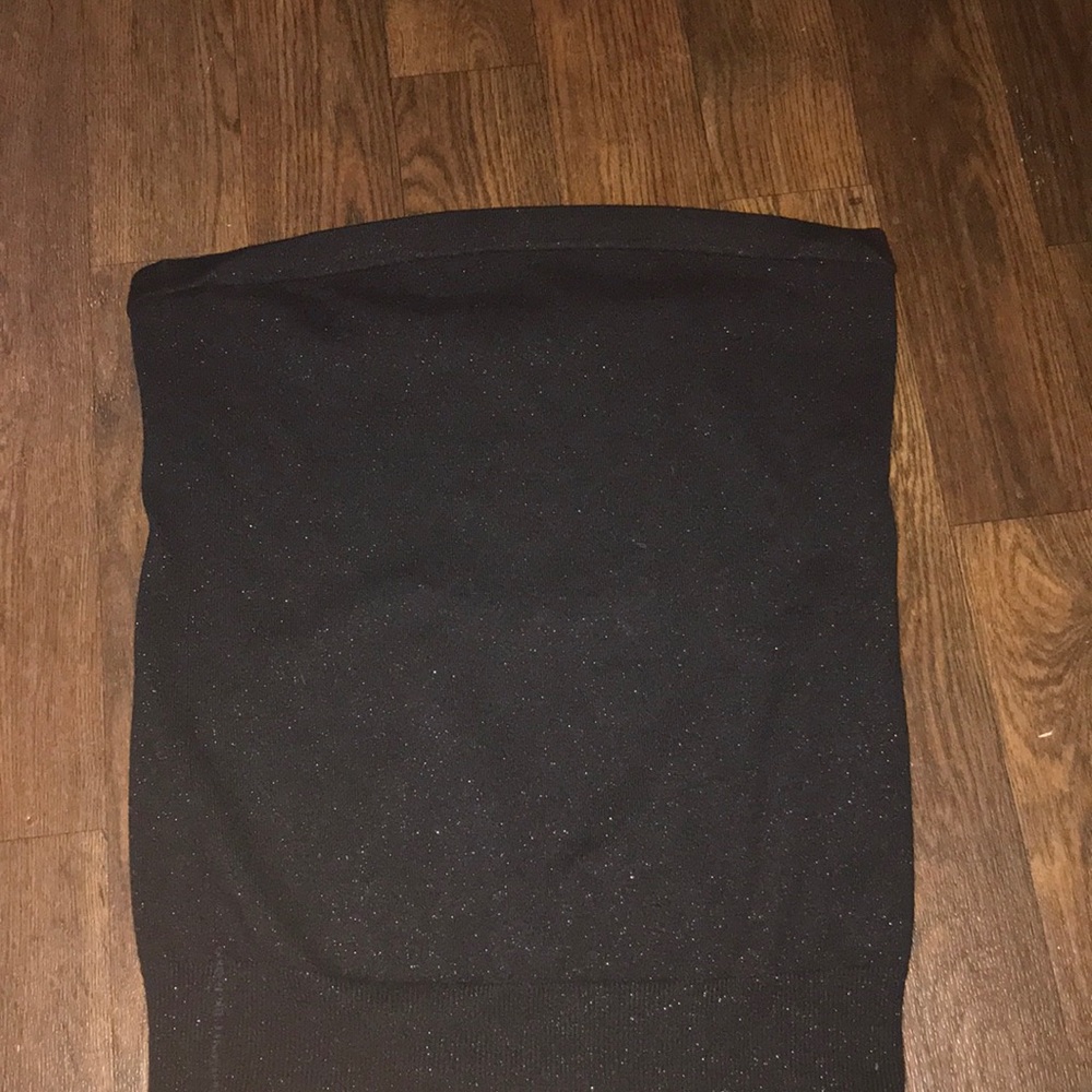 Black sparkly tube top